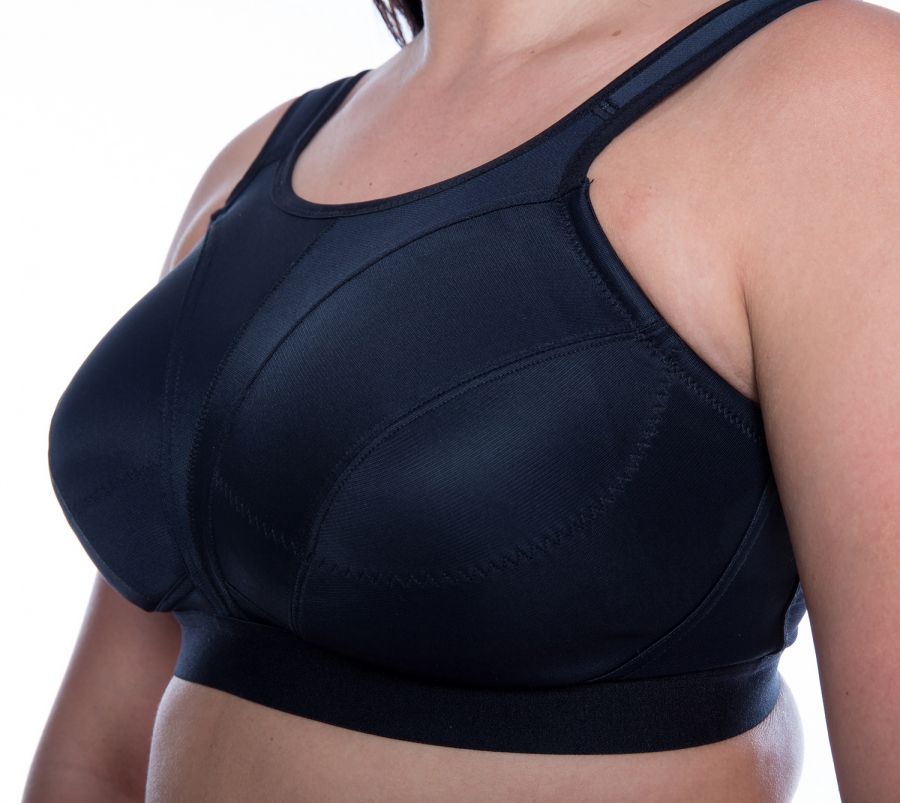 High Impact Non Wired Womens Plus Size Large Cup Sports Bra Black