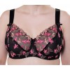 Ladies Black Underwired Bra Black Pink Firm Hold Full Cup Plus Size