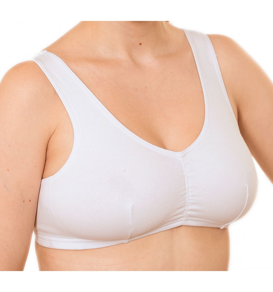Lady Front Fastening Bra Cotton Non Wired Non Padded Soft Stretch Bras Tube  Tops