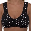 Ladies Front Fastening Bras Non Wired Cotton Comfort Non Padded Stretch Lycra Black Pink Heart
