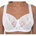Gemm Ladies Plus Size Lace Underwired Non Padded Full Cup White Bra