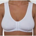 Gemm Front Fastening Bras for Women Non Wired Post Surgery Soft Cotton Lycra Bra White