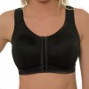 Womens High Impact Sports Bra Non Wired Front Fastening Adjustable Strap Black 34-46 D-J
