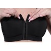 Womens High Impact Sports Bra Non Wired Front Fastening Adjustable Strap Black 34-46 D-J