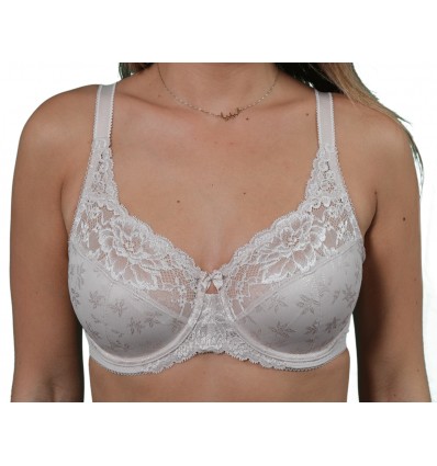 Ex M&S Ladies Jacquard Lace Non Padded Underwired Full Cup Bra Black White Almond