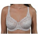 Ex M&S Ladies Jacquard Lace Non Padded Underwired Full Cup Bra Almond
