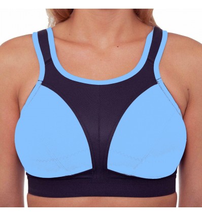 Womens High Impact Plus Size Sports Bra Non Wired Large Gym Running Exercise Bra Black Blue